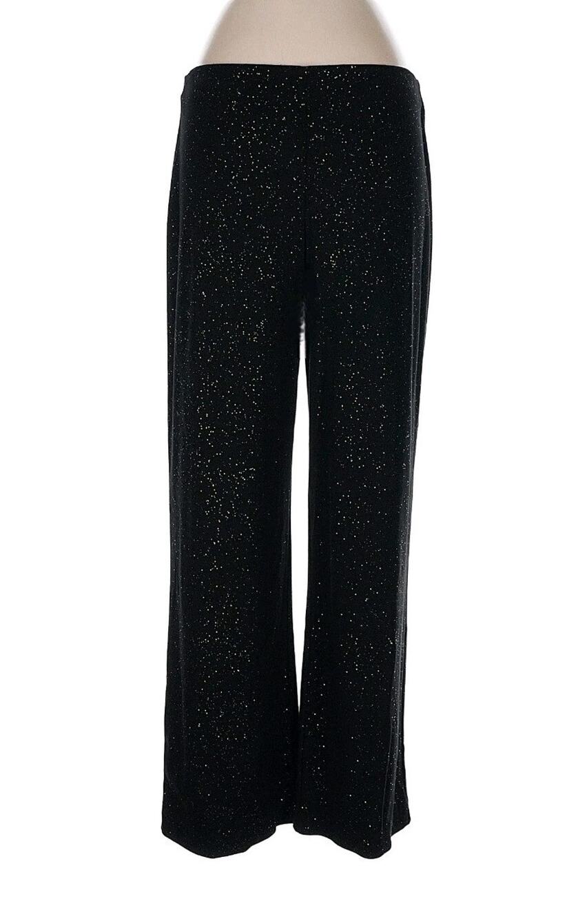 Attyre NewYork Riley Pant -Black Pants with Gold Sparkle Specks - Size 12P New!